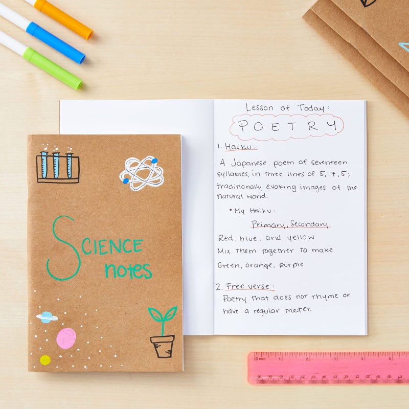 Paper Junkie Journaling Notebooks - 5.5 x 8.5 in, Kraft Brown, Pack of 24 - Unlined Journals & Pocket Notepads for Sketching, Writing & Travel - Bulk Notebook Set for Kids & Students - Image 3